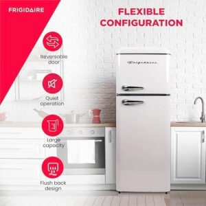 Frigidaire EFR756-CREAM Retro Refrigerator with Chrome Handles, 7.5 cu ft, Cream Color
