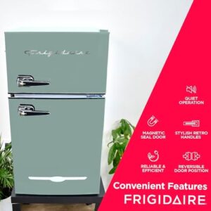 Frigidaire EFR840-MINT Retro Mini Fridge with Freezer and Side Bottle Opener in Mint