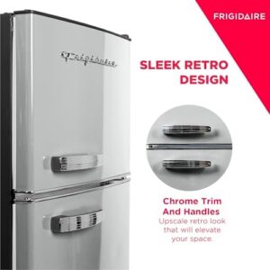 Frigidaire EFR753-PLATINUM 2 Door Apartment Size Refrigerator with Retro Chrome Handle, Stainless Steel  