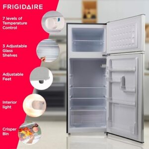 Frigidaire EFR753-PLATINUM 2 Door Apartment Size Refrigerator with Retro Chrome Handle, Stainless Steel  