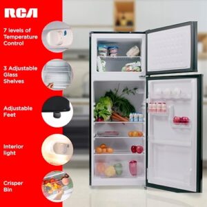 Arctic Chef ACFR741BLACKAMZ6COM Apartment Size Top Freezer Fridge - Black 7.5 Cubic Feet