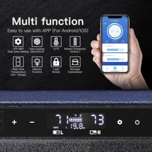 BODEGACOOLER 12 Volt Car Refrigerator, portable fridge for travel, dual-zone cooling, RV freezer