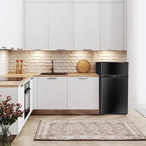 Safeplus 3.4 cu ft. Compact Refrigerator, Mini Fridge with Freezer and Shelves for Dorm Bedroom