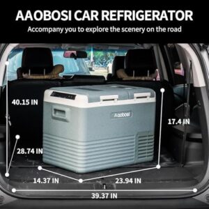 AAOBOSI Portable Freezer Car Refrigerator with Dual Zone -4℉ to 68℉ cooling range