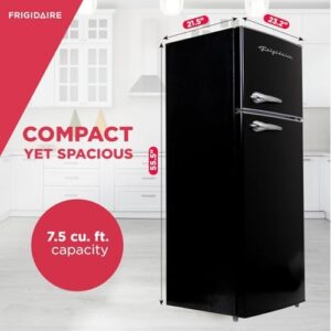 Frigidaire EFR786-RED Retro Apartment Size Refrigerator, 7.5 Cu Ft, Red