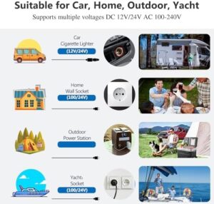 AAOBOSI 12 Volt Car Refrigerator - Portable Electric Cooler for Camping, Travel, and RV Use