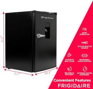 Frigidaire EFR494-BLACK Retro Compact Mini Fridge with Freezer and Water Dispenser, Black
