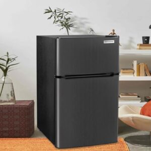 Frigidaire 2 Door Refrigerator/Freezer, 4.6 cu ft, Black Stainless Steel, Gunmetal