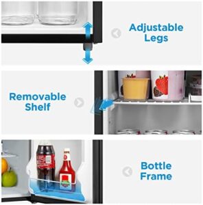 Midea WHS-87LB1 Compact Reversible Refrigerator and Freezer, Black - 2.4 Cubic Feet