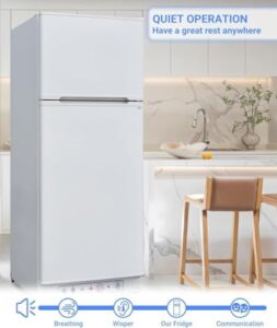 Techomey Propane RV Fridge with Freezer, 13.5 Cu.Ft, Dual Power Refrigerator, Energy Efficient Off-Grid Fridge