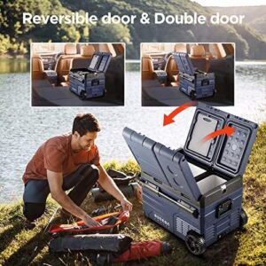 BODEGACOOLER 12 Volt Portable Refrigerator, 37 Quart Car Fridge Freezer Dual Zone with App Control