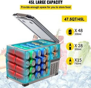 VEVOR 45L Portable Car Refrigerator - Compact and Portable Cooling Solution for Road Trips, Camping, and Outdoor Use