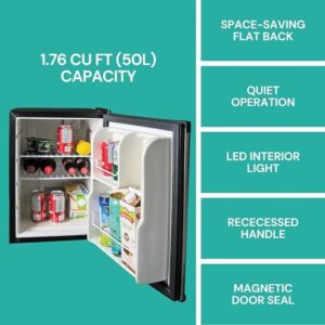 Koolatron 1.76 Cu Ft Portable Stainless Steel Fridge - Compact Design for Travel