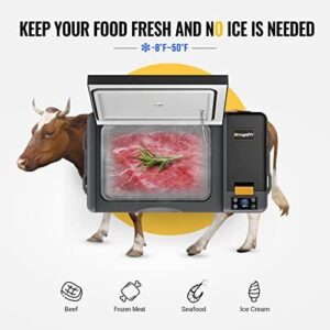 BougeRV 12 Volt Refrigerator, CRPRO 30 Quart Portable Freezer for Outdoor Camping, Overlanding, and RV use