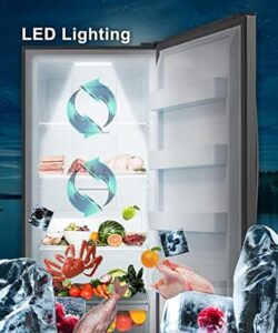 Techomey Upright Freezer 21 Cu.Ft, stainless steel, single door, lockable, quick freeze