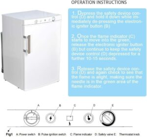 SMETA RV Propane Fridge with Freezer, Compact 3.5 Cu.Ft for Camping, White