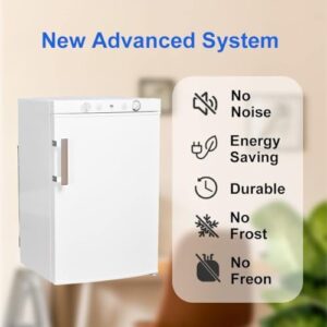 SMETA RV Propane Fridge with Freezer, Compact 3.5 Cu.Ft for Camping, White