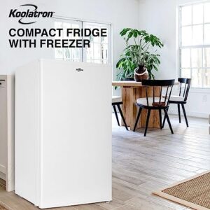 Koolatron Compact Refrigerator with Freezer - Retro Mini Fridge for Bedrooms, Offices, Dorms, and Beverages