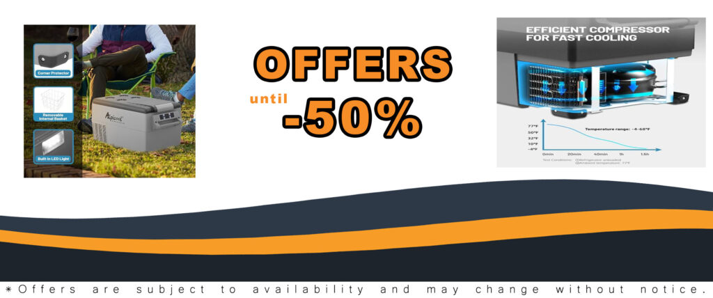 Alpicool CF55 Portable Refrigerator/Freezer 58 Quart in a car, perfect for travel, camping, and outdoor adventures