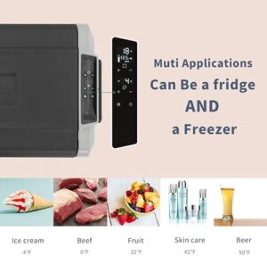 Alpicool T60 Dual Temperature Control 12 Volt Refrigerator Portable Car Fridge Freezer for Truck, RV, Boat, and Camping