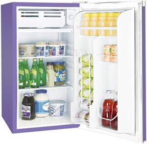 ARCTIC CHEF Mini Refrigerator-Freezer in Purple with Adjustable Thermostat and Reversible Doors  