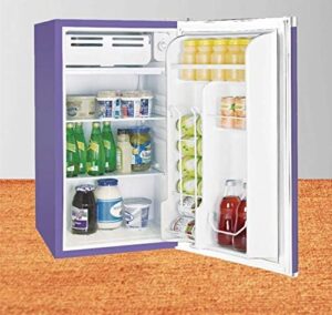 ARCTIC CHEF Mini Refrigerator-Freezer in Purple with Adjustable Thermostat and Reversible Doors  