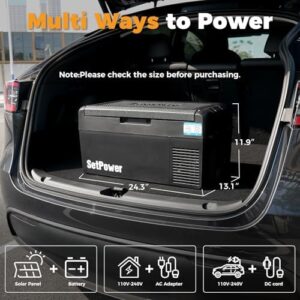 Setpower 12V Refrigerator 21 Quart Portable Freezer for Cars, Trucks, RVs, and Camping  