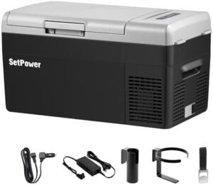 Setpower FC20 12V Refrigerator portable car fridge and freezer for trucks, SUVs, and vans