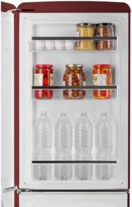 iio 22" 7 cu ft Retro Christmas Mini Fridge with Freezer Bottom, LED Light, and 3 Glass Shelves