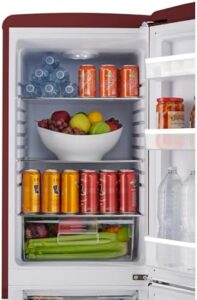 iio 22" 7 cu ft Retro Christmas Mini Fridge with Freezer Bottom, LED Light, and 3 Glass Shelves
