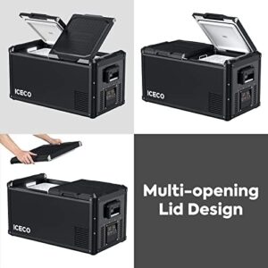 ICECO VL90 ProD Portable Refrigerator – Ideal for Home and Car Use with Dual Zone and Multi-Directional Lid