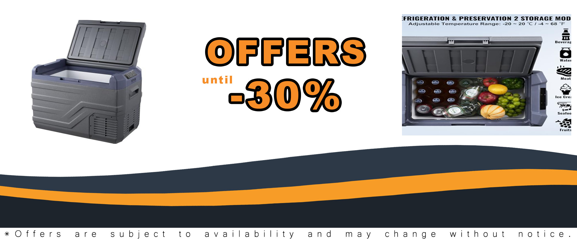 VEVOR Car Refrigerator, 37L portable freezer for camping and outdoor use  