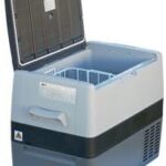 BLACK & GRAY Refrigerator/Freezer with 60-liter capacity and turn dial switch