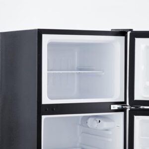 ACONEE 4.5 Cu. Ft Mini Fridge with Freezer, Stainless Steel, Compact Refrigerator with Adjustable Thermostat  