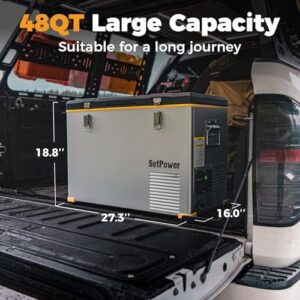 Setpower RV Single Zone Series Portable Fridge Freezer - 12V Refrigerator for RVs, Cars, and Outdoor Adventures  