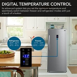 Whynter UDF-139SS Energy Star Digital Upright Convertible Freezer Refrigerator Stainless Steel