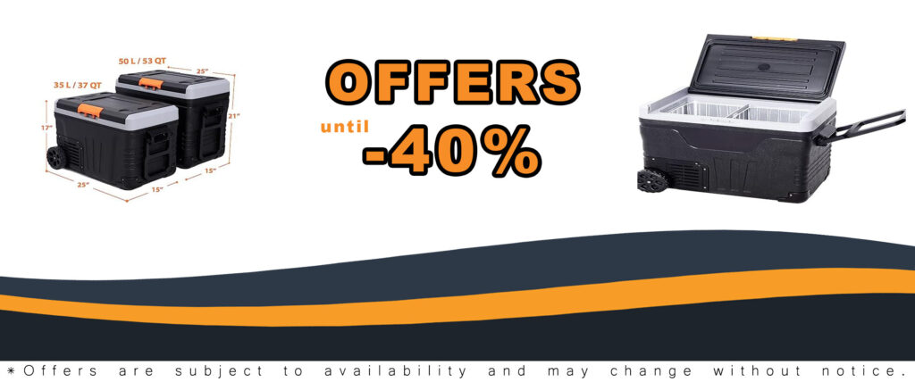 50 Liter Portable Freezer with Wheels for Travel, Camping, and Outdoor Adventures