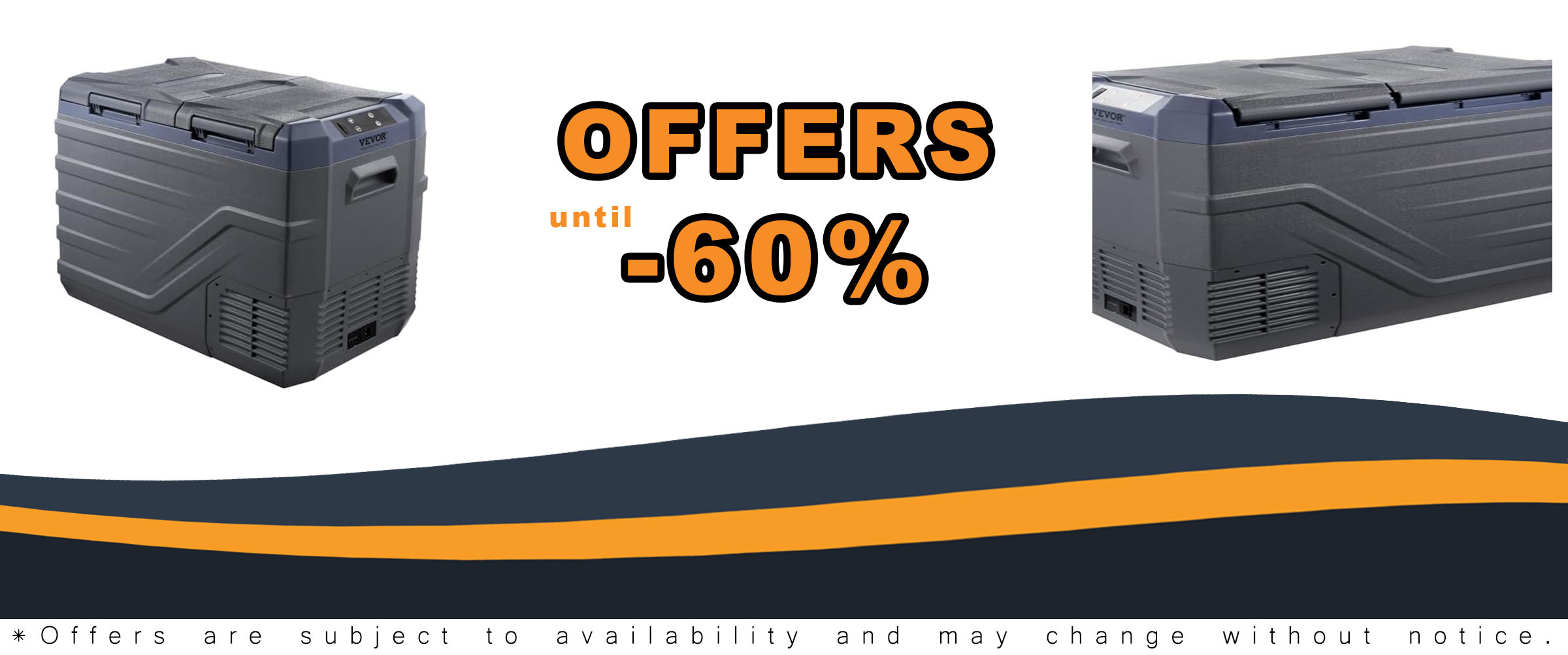 VEVOR Car Refrigerator, 42.3QT Dual Zone Portable Freezer for Camping, RV, and Road Trips
