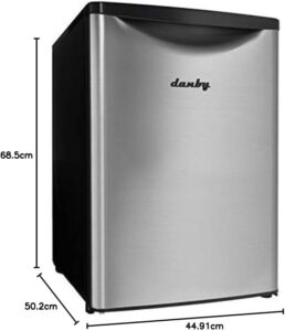 Danby DAR026A2BSLDB 2.6 Cu.Ft. Mini Fridge – Perfect for Bedroom, Living Room, and Dorm  