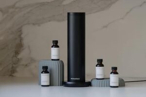 AromaTech AroMini BT Plus Gold Scent Diffuser with Bluetooth for Home, Office, and Spa
