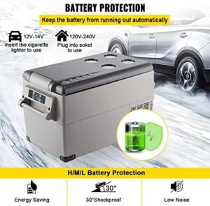 VEVOR 12 Volt Refrigerator 35L Portable Freezer – Ideal for RV, Truck, and Boat with 12/24V DC and 120-240V AC
