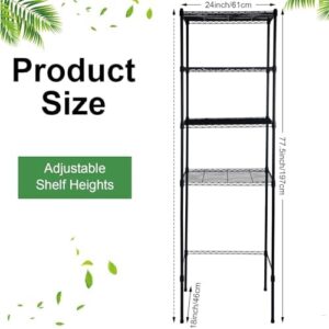 Huwena 4 Tier Mini Fridge Stand - Adjustable Height Storage Shelf for Dorms and Kitchens