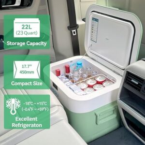 Megiu Car Fridge Portable 12 Volt Refrigerator - 23 Quart Freezer for Camping, Travel, and Outdoor Use  