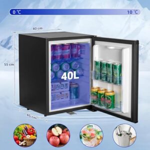 SMETA 12 Volt Refrigerator Mini Fridge 1.4 cu.ft with lock, ideal for truckers, RVs, and campers