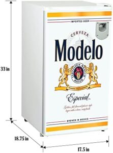 Modelo Compact Fridge with Bottle Opener, 3.2 cu ft, White Design