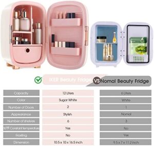 IKER Beauty Mini Fridge - Compact Refrigerator for Skincare and Makeup Storage