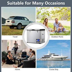 COSTWAY Car Freezer - 63 Quart Portable Travel Refrigerator with LCD Display