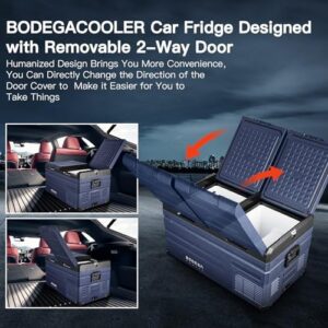 BODEGACOOLER 12 Volt Car Refrigerator, perfect for travel and road trips with dual-zone cooling and app control.