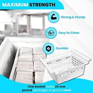 FreezerMax System - Adjustable Freezer Organizer with Sliding Baskets for Chest Freezers