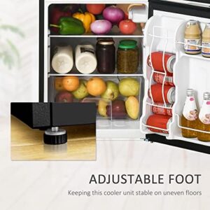 HOMCOM Mini Fridge with Freezer - Compact and stylish black refrigerator perfect for bedrooms, dorms, or kitchens